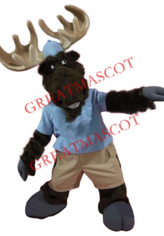 Superb College Moose Mascot Costume