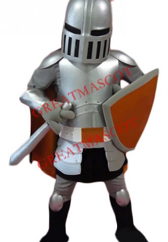 Superb Lightweight Silver Knight Mascot Costume
