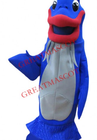 Funny Blue Fish Mascot Costume