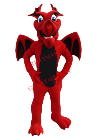 Friendly Lightweight Red Dragon Mascot Costume