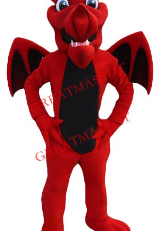 Friendly Lightweight Red Dragon Mascot Costume