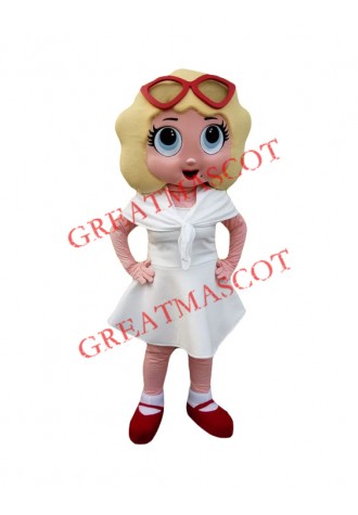 Beautiful Hipster Girl Mascot Costume