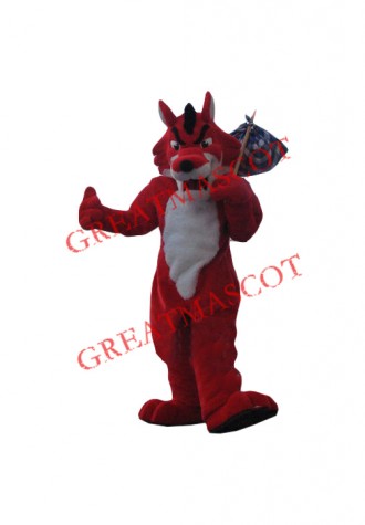 Fierce Red Wolf Mascot Costume