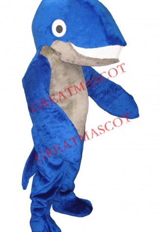 Superb Blue Whale Mascot Costume