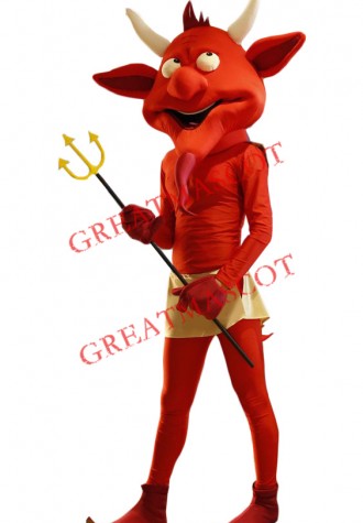 Superb Red Devil Mascot Costume