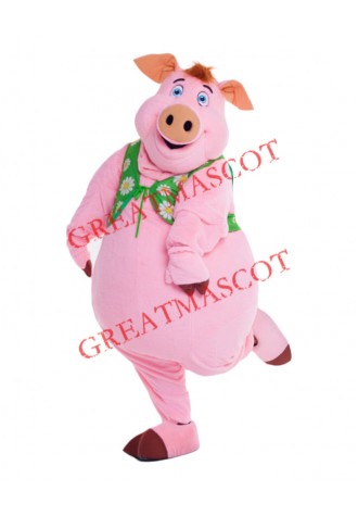 Superb Pink Pig Boy Mascot Costume