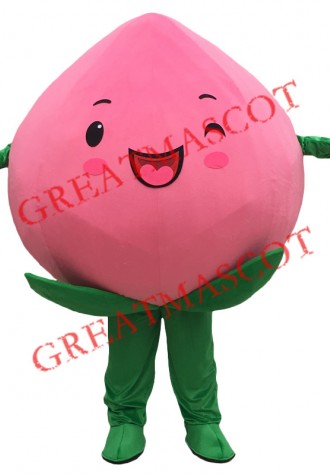 Fruit Pink Peach Mascot Costume