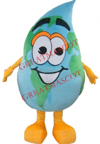 Global Water Drop Mascot Costume