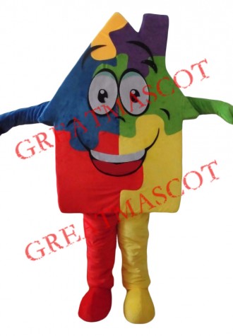Building Block House Mascot Costume