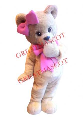 Happy Female Bear Mascot Costume