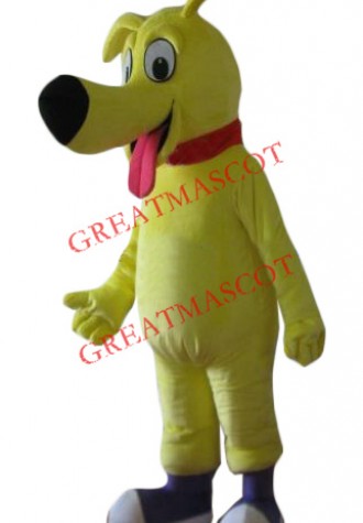 Happy Lightweight Yellow Dog Mascot Costume