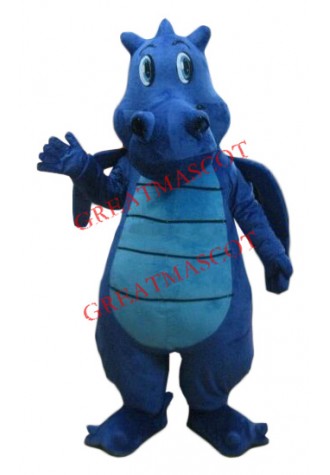Dark Lightweight Blue Dragon Mascot Costume