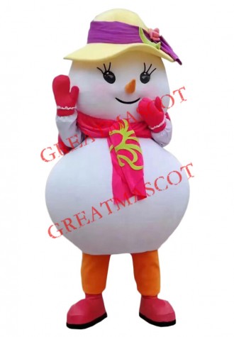 Christmas Snowman Baby Girl Mascot Costume