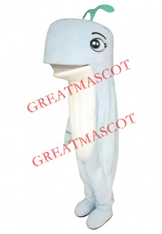 Happy White Whale Mascot Costume
