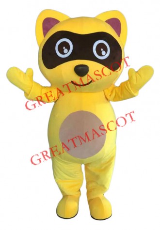 Yellow Raccoon Mascot Costume