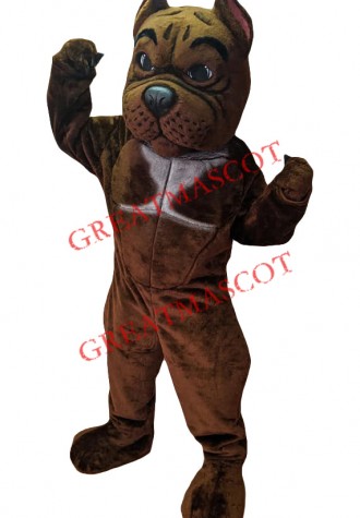 Superb Brown Bulldog Mascot Costume