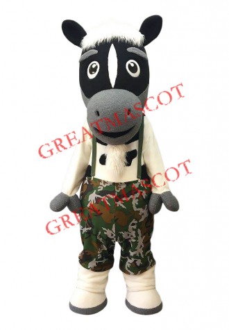 Lovely Black Horse Mascot Costume