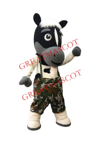 Lovely Black Horse Mascot Costume