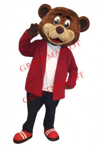 Happy Lightweight Brown Bear Mascot Costume