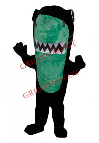 Black & Green Shark Mascot Costume