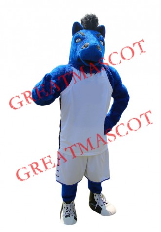 Power Sport Blue Horse Mascot Costume
