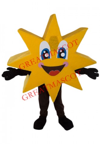 Happy Lightweight Yellow Star Mascot Costume