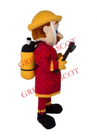 Friendly Lightweight Firemen Mascot Costume