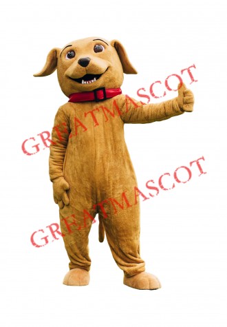 Friendly Lightweight Brown Dog Mascot Costume