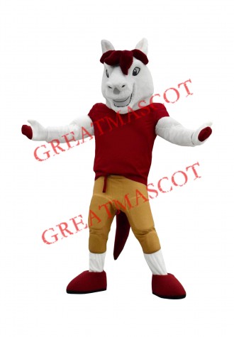 Sport Red Horsehair Horse Mascot Costume