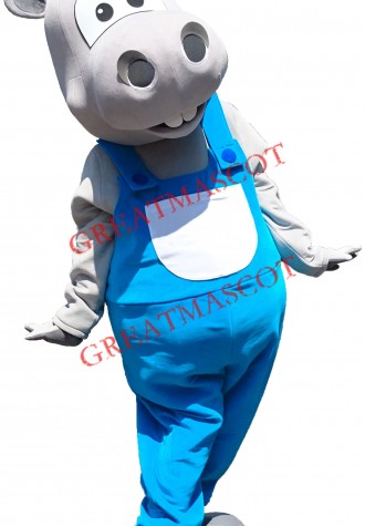 Lovely Cute Hippo Boy Mascot Costume
