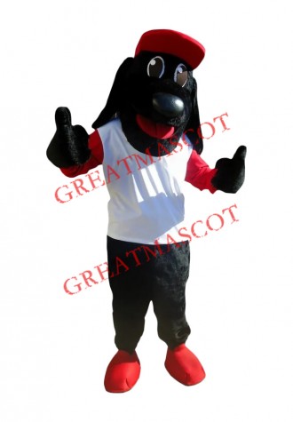 Sport Lightweight Black Dog Mascot Costume