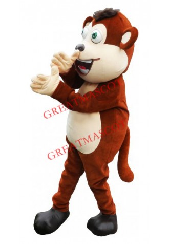 Happy Realistic Monkey Mascot Costume