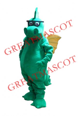 Lovely Green Dragon Mascot Costume