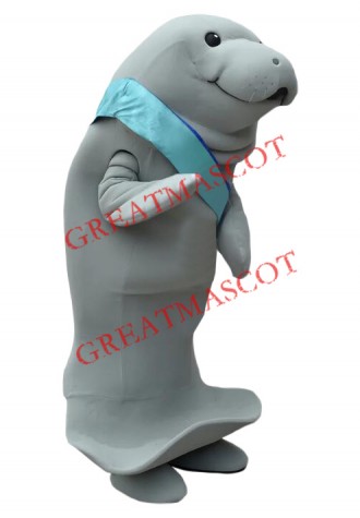 Friendly Manatee Mascot Costume