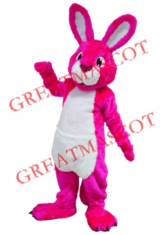 Pink & White Rabiit Mascot Costume