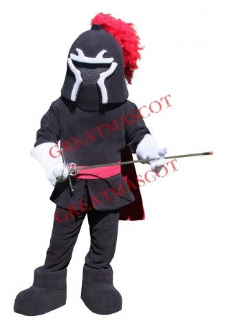 Black & Red Lightweight Warrior Mascot Costume