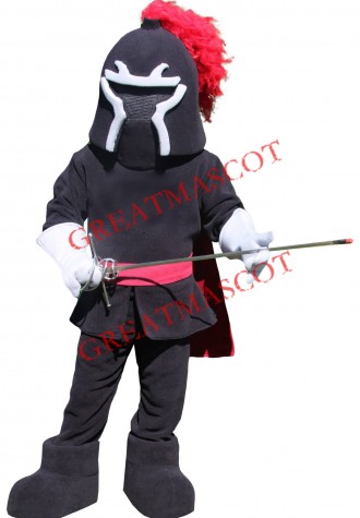 Black & Red Lightweight Warrior Mascot Costume