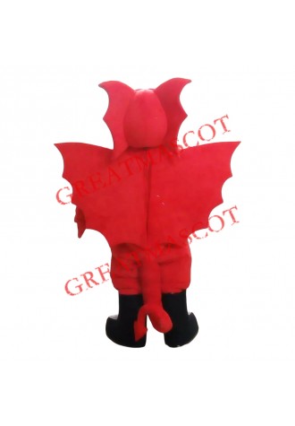 Friendly Realistic Red Dragon Mascot Costume