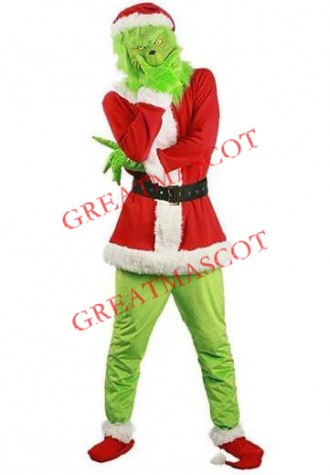 Christmas Realistic Grinch Mascot Costume
