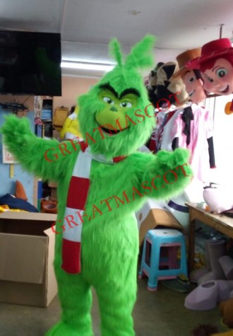 Friendly Realistic Grinch Mascot Costume