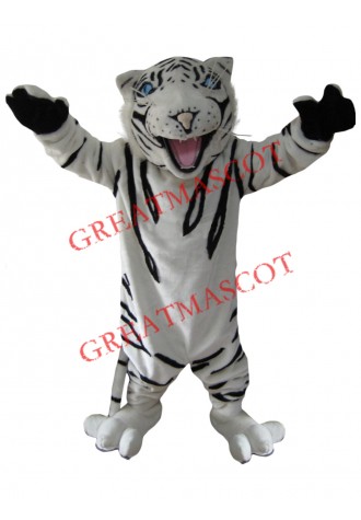 Affordable Realistic White Tiger Mascot Costume