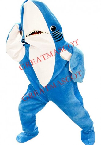 Superb Realistic Blue Shark Mascot Costume
