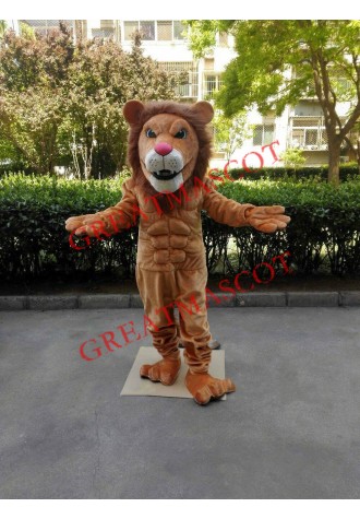 Affordable Power Muscular Lion Mascot Costume