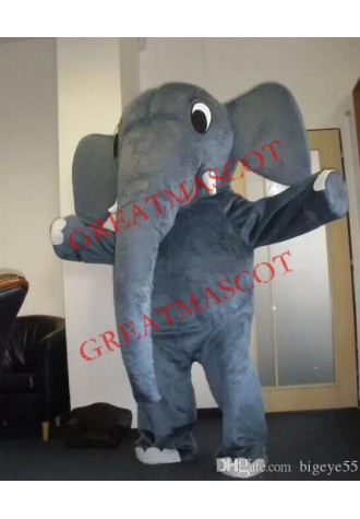 Friendly Realistic Elephant Mascot Costume