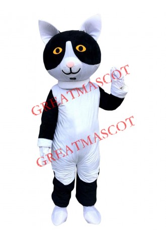 Affordable Black White Cat Mascot Costume