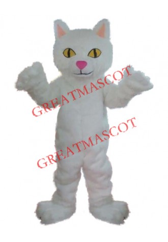 Affordable White Cat Mascot Costume
