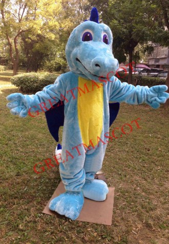 Light Blue Dragon Mascot Costume