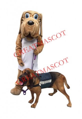 Superb Bloodhound Dog Mascot Costume
