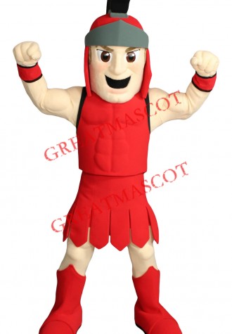 Red Spartan Warrior Mascot Costume