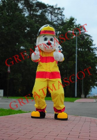Superb Fire Dog Mascot Costume
